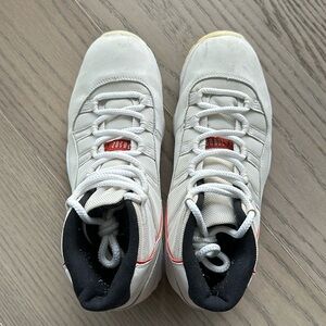 Air Jordan 11 Retro White/Red High Tops - Size 9